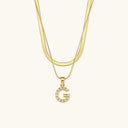 Fiona Layered Gold Initial Letter Necklace