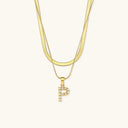 Fiona Layered Gold Initial Letter Necklace