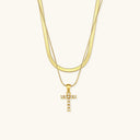 Fiona Layered Gold Initial Letter Necklace