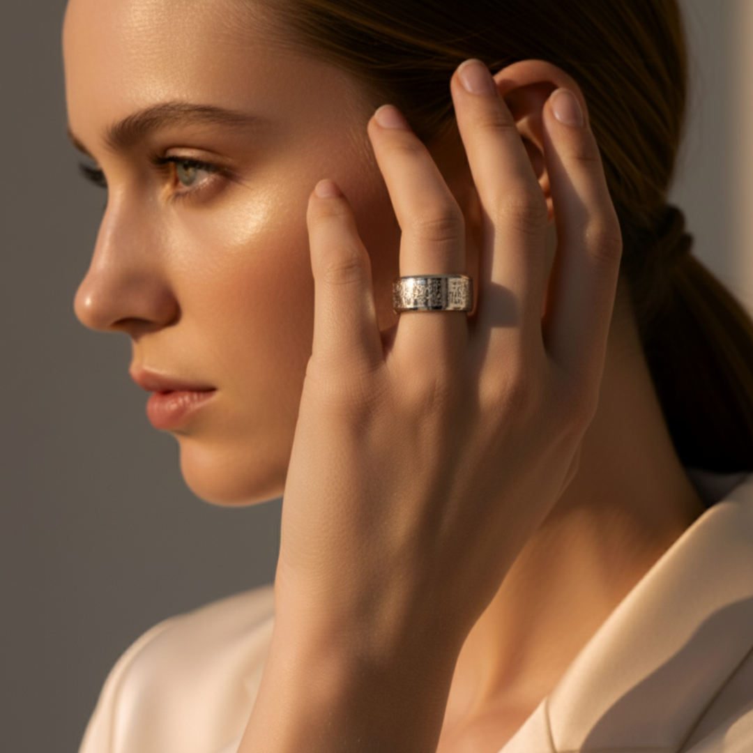 Qamar Shahada Gold Ring