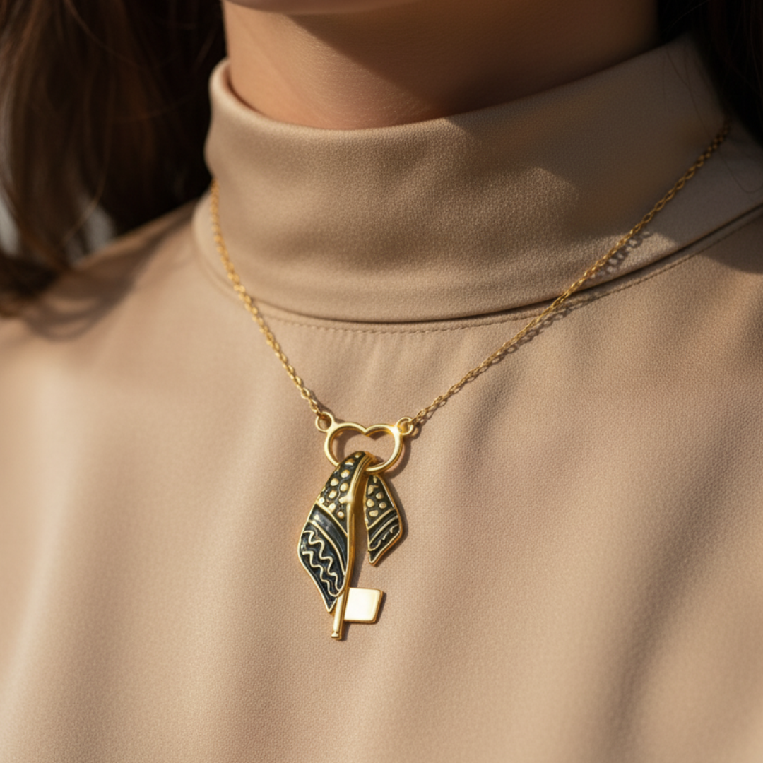 Qamar Keffiyeh Key Necklace