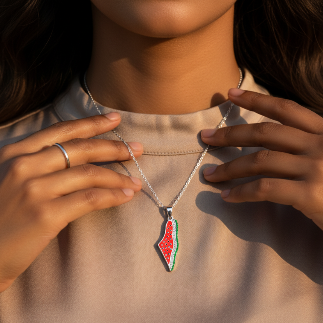 Qamar Palestine Watermelon Necklace