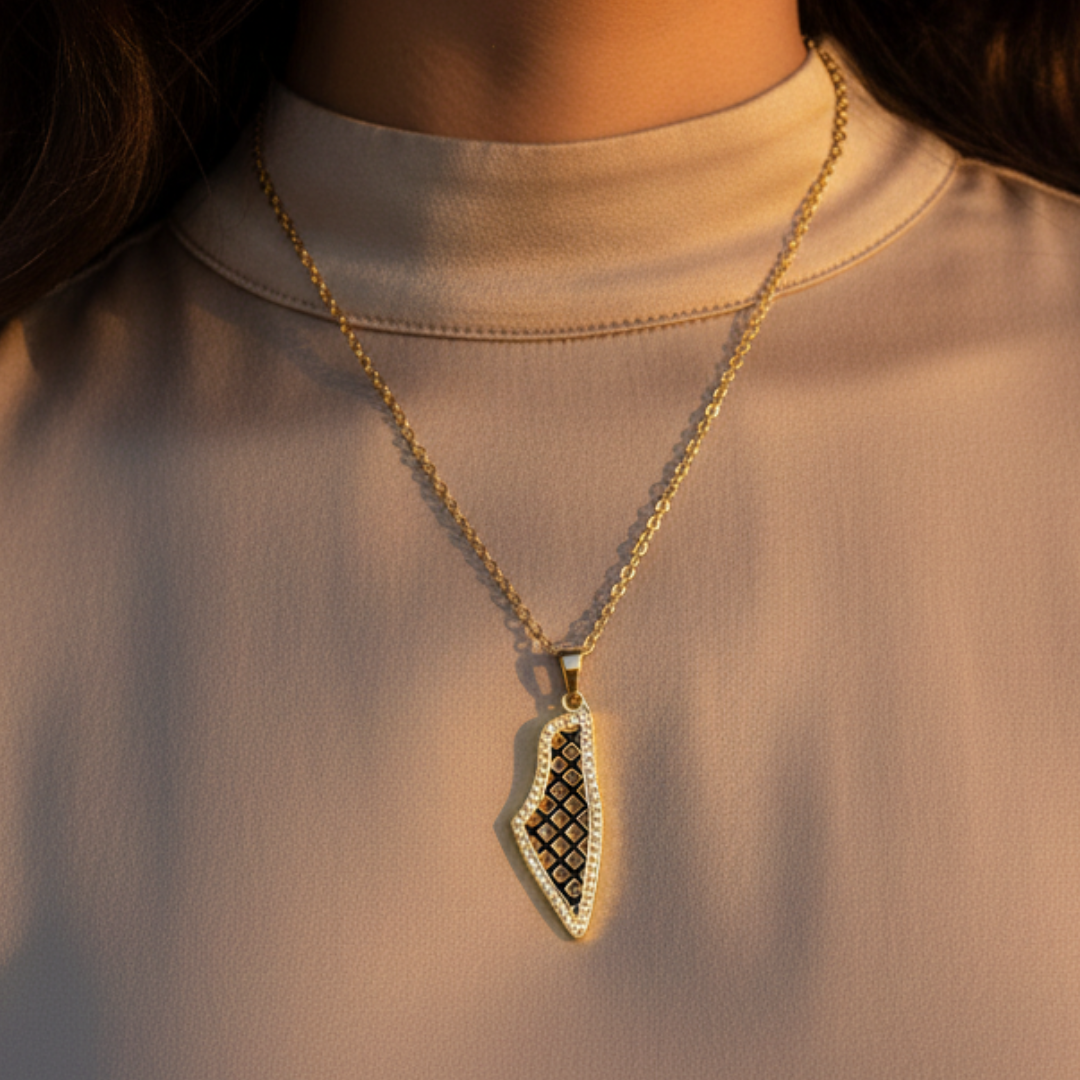 Qamar Palestine Keffiyeh Necklace