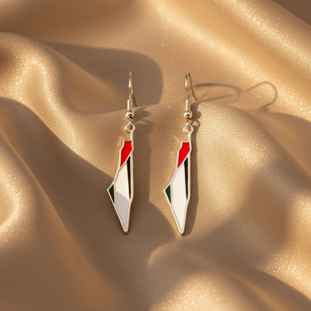Qamar Palestine Map Earrings