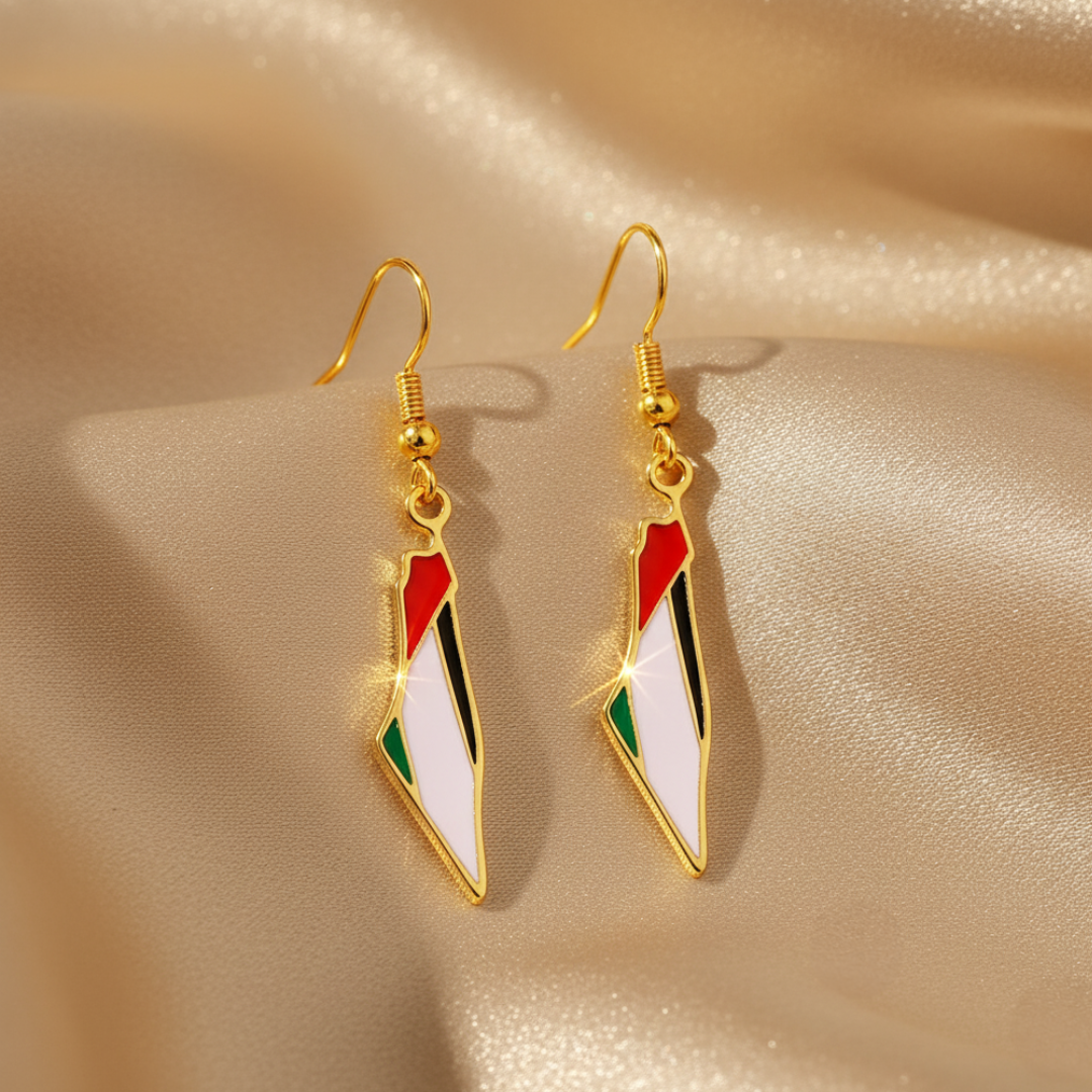 Qamar Palestine Map Earrings