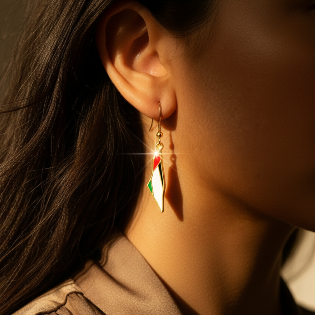 Qamar Palestine Map Earrings