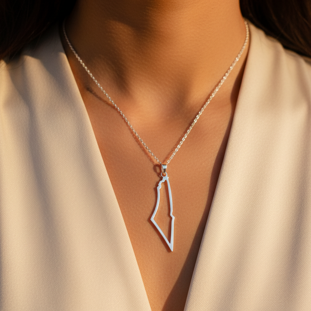 Qamar Palestine Map Necklace
