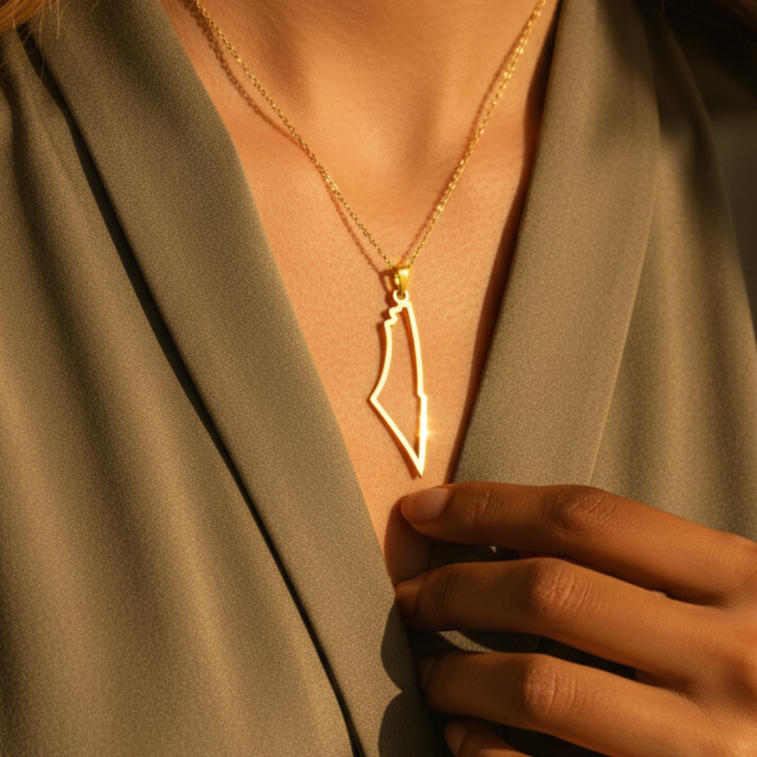 Qamar Palestine Map Necklace