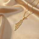 Qamar Palestine Calligraphy Map Necklace