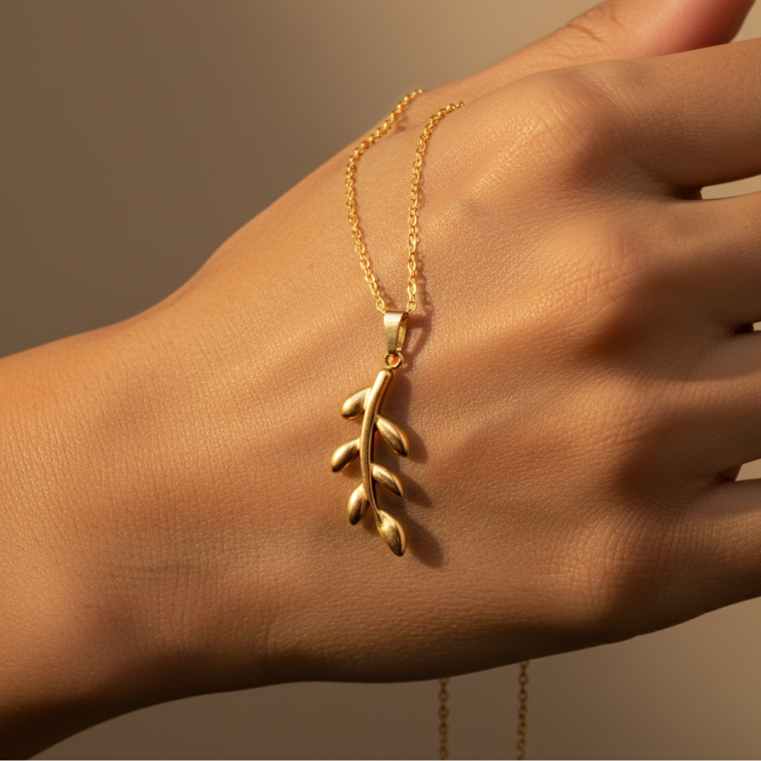 Qamar Palestine Olive Branch Necklace