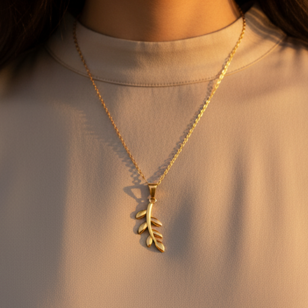 Qamar Palestine Olive Branch Necklace