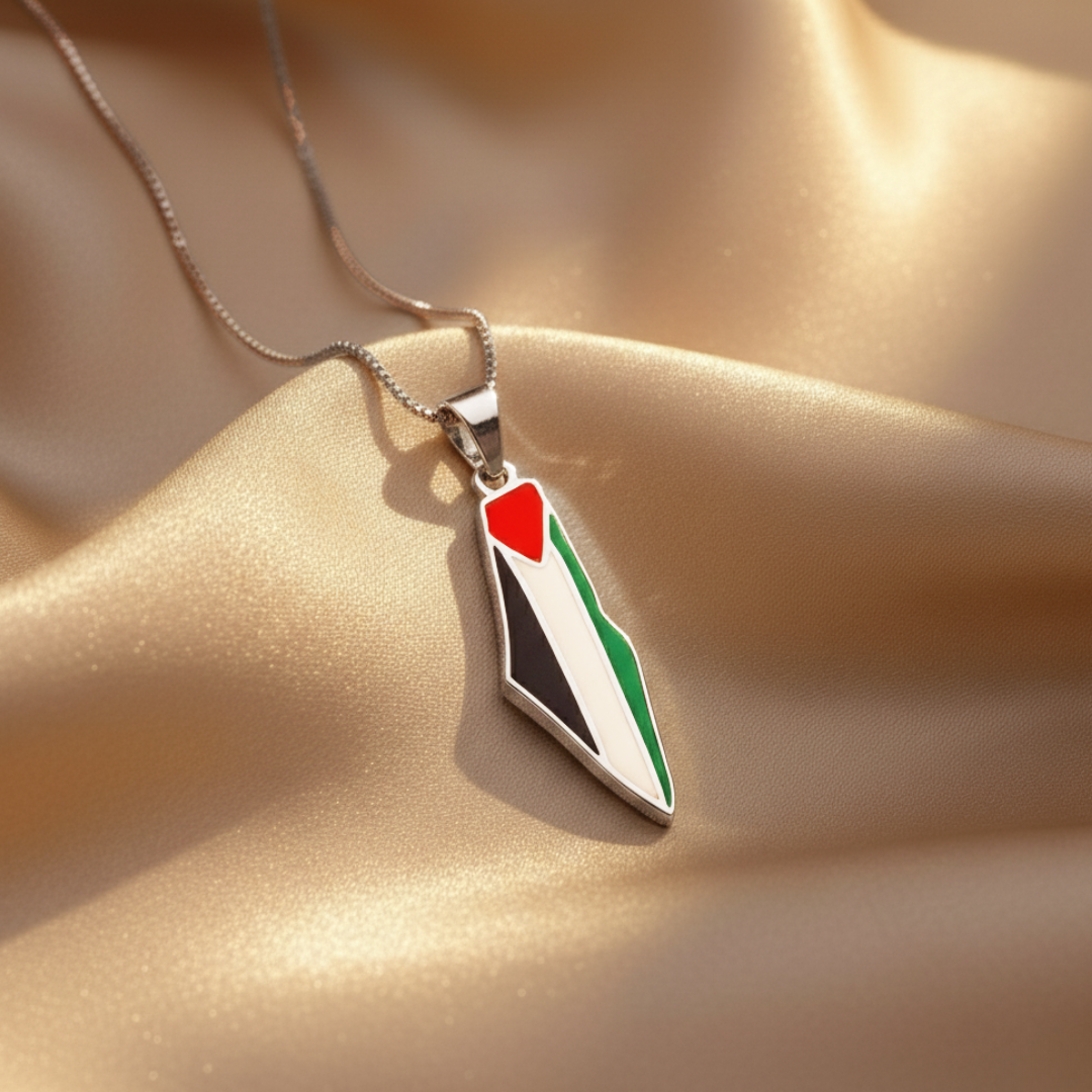 Qamar Palestine Pride Map Necklace