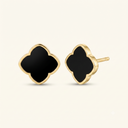 Zahra Rosette Studs - Black Onyx