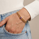 Bold Link Birth Gem Bracelet
