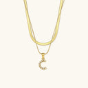 Fiona Layered Gold Initial Letter Necklace