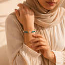 Turquoise Blue & Pearl Bead Bracelet
