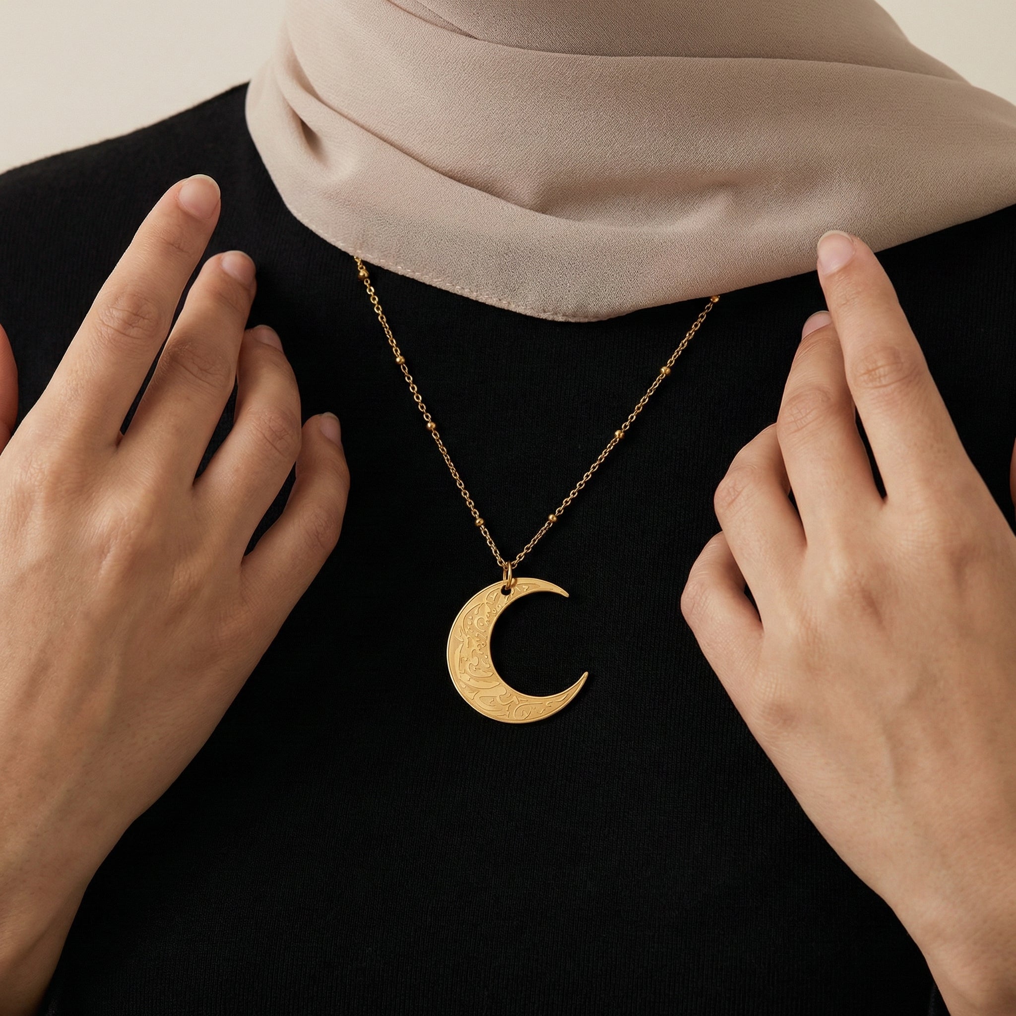 Hardship & Ease Crescent Necklace