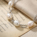 Silver Freshwater Pearl Layered Bracelet