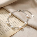 Silver Freshwater Pearl Layered Bracelet