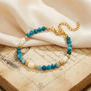 Turquoise Blue & Pearl Bead Bracelet