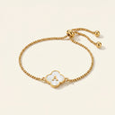 Pearl Clover Initial Bracelet