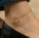 White Petal Shell Layered Anklet