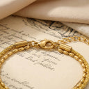 Nora Layered Box Chain Anklet