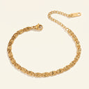 Gold Swirl Link Chain Bracelet