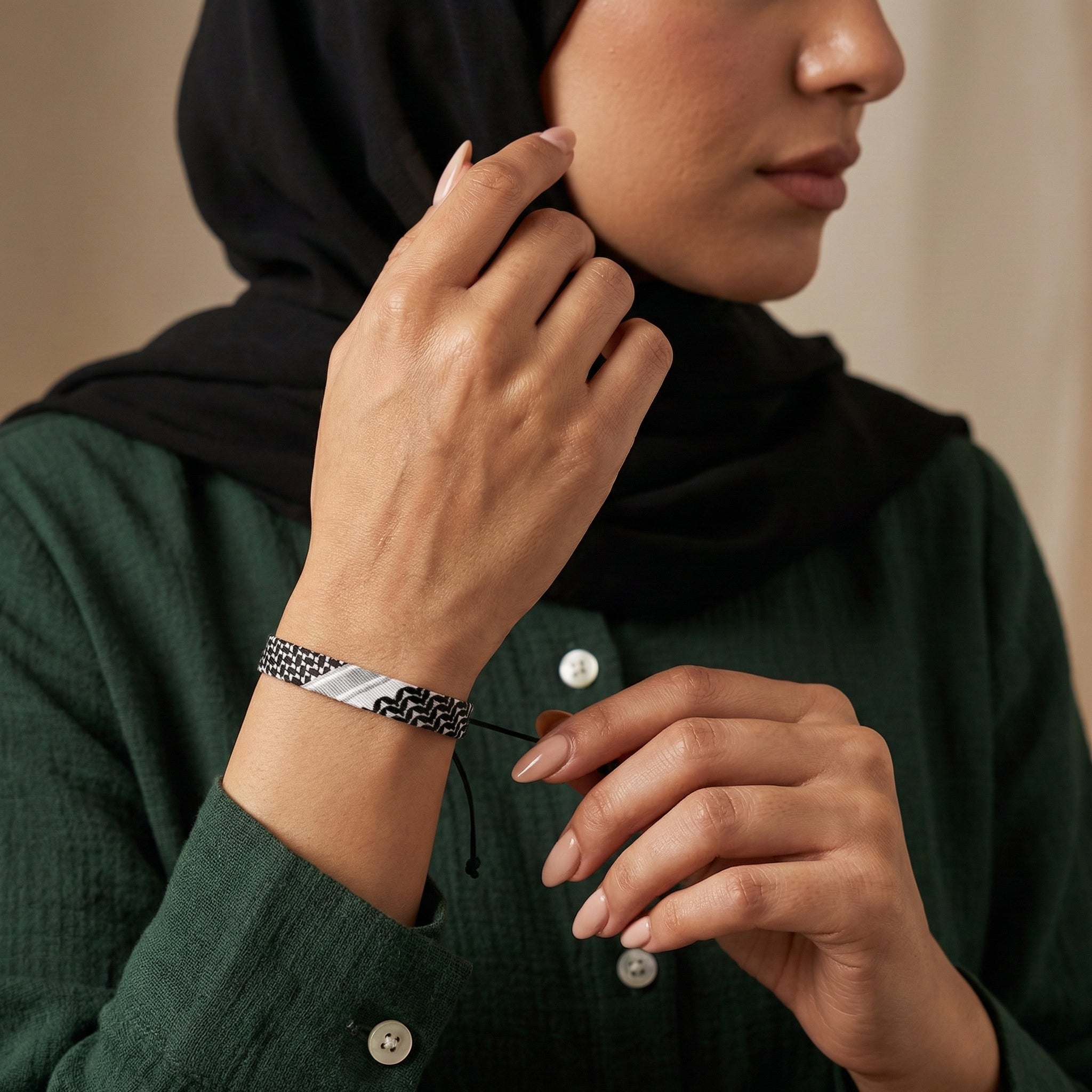 Qamar Keffiyeh Bracelet