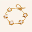 Gold & White Bloom Bracelet
