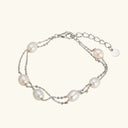 Silver Freshwater Pearl Layered Bracelet