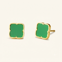 Zahra Rosette Studs - Jade Green
