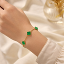 Zahra Rosette Bracelet - Jade Green