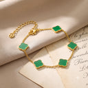 Zahra Rosette Bracelet - Jade Green
