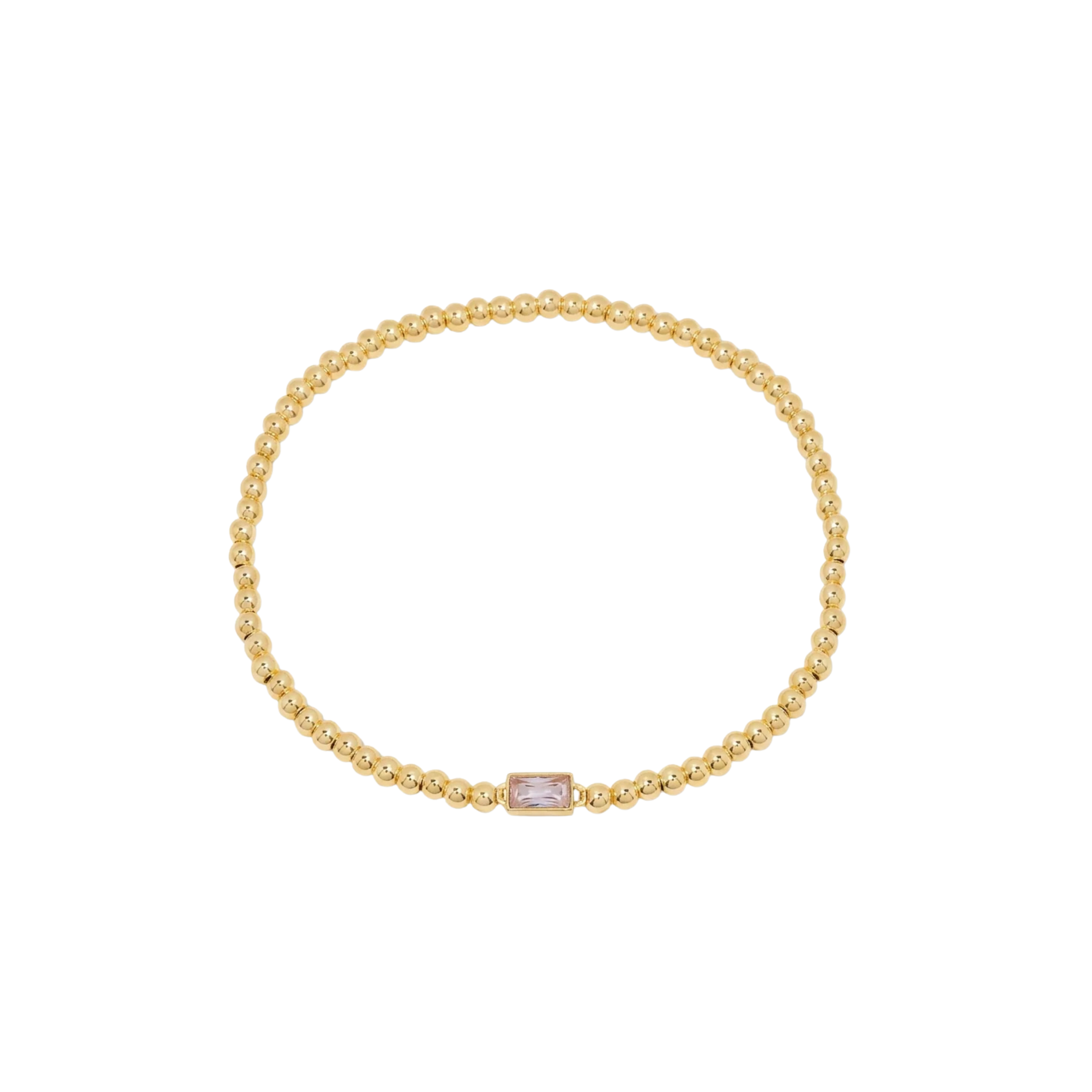 Gold Bead Gem Bracelet