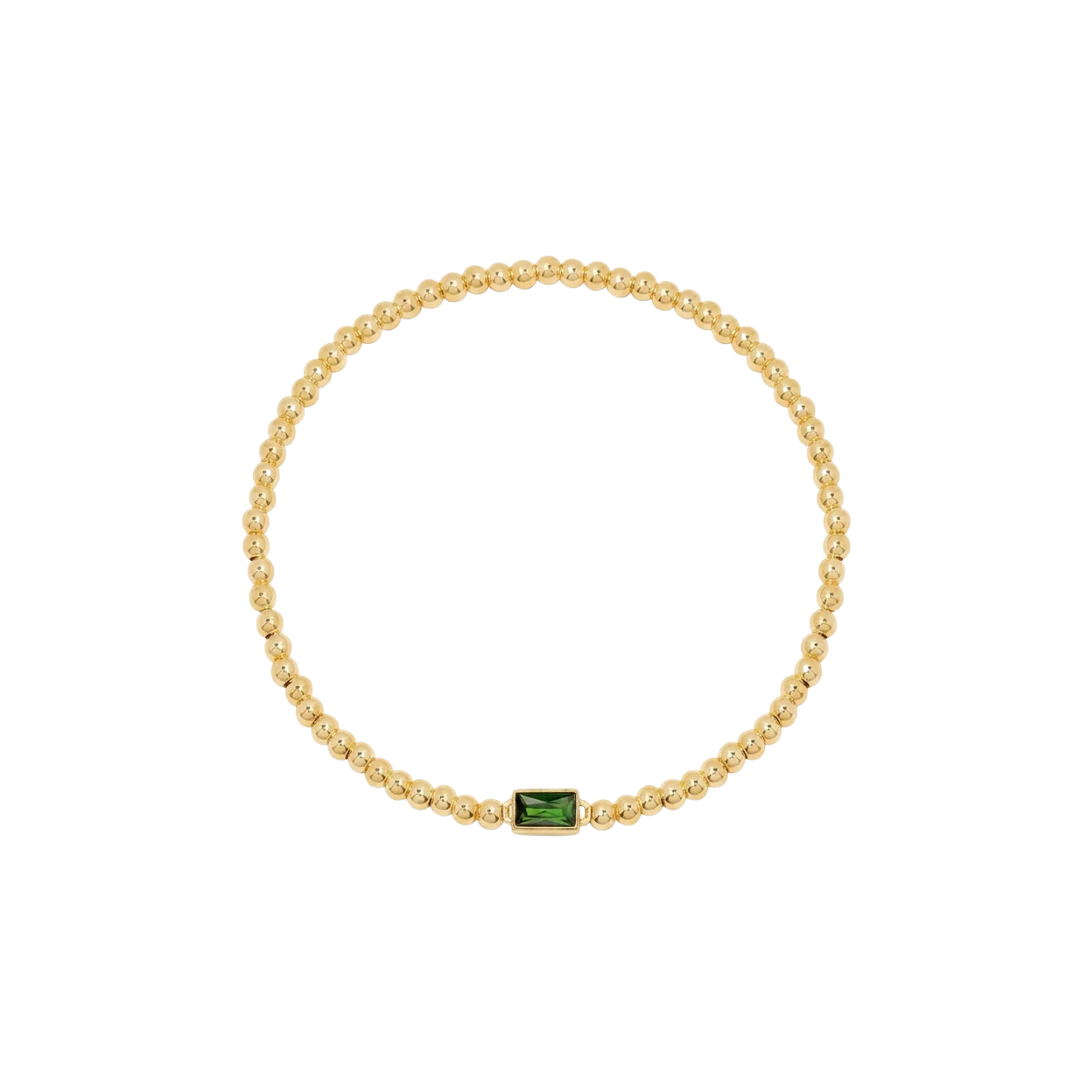Gold Bead Gem Bracelet