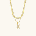 Fiona Layered Gold Initial Letter Necklace