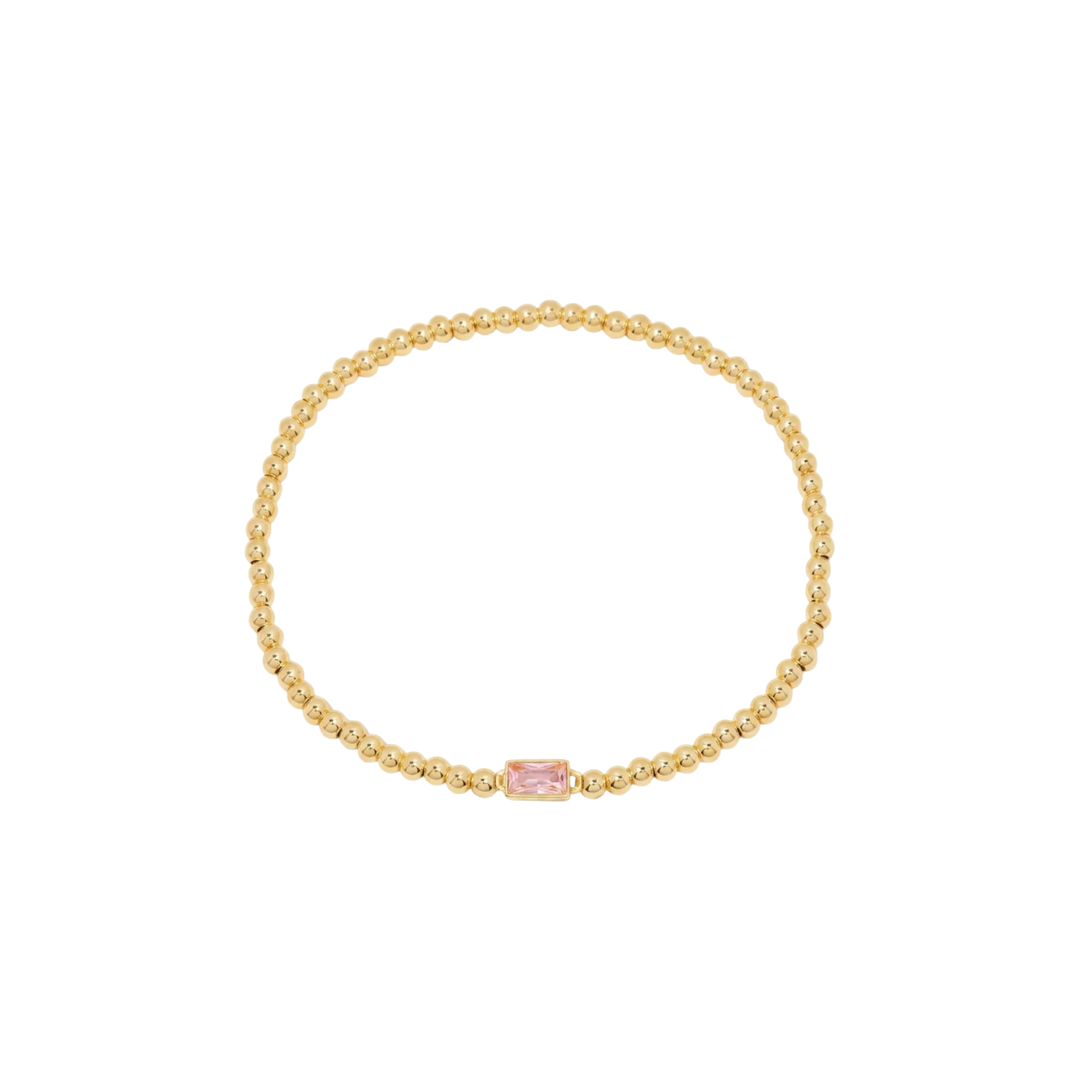 Gold Bead Gem Bracelet