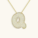 Bubble Initial Diamond Necklace