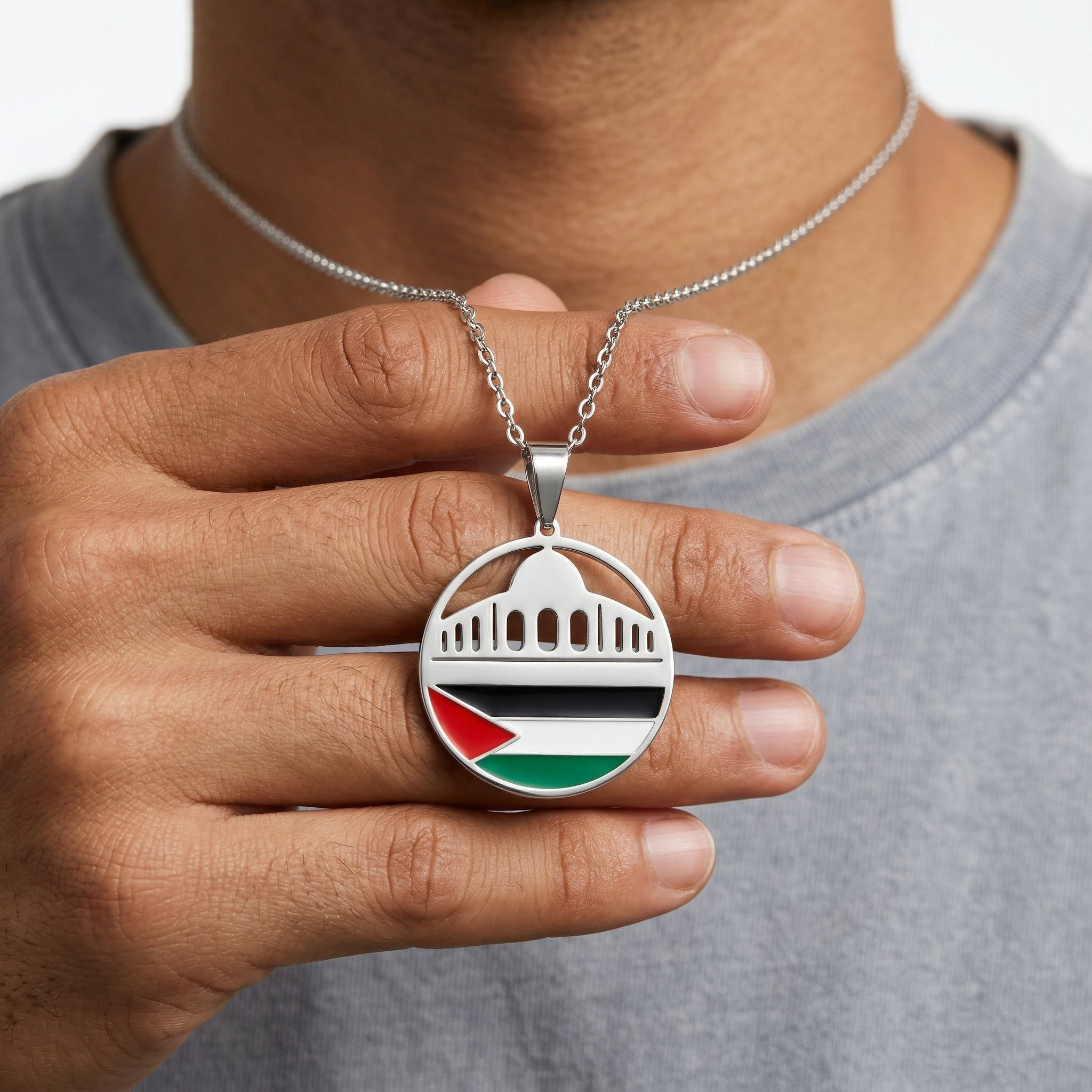 Qamar Palestine Mosque Necklace