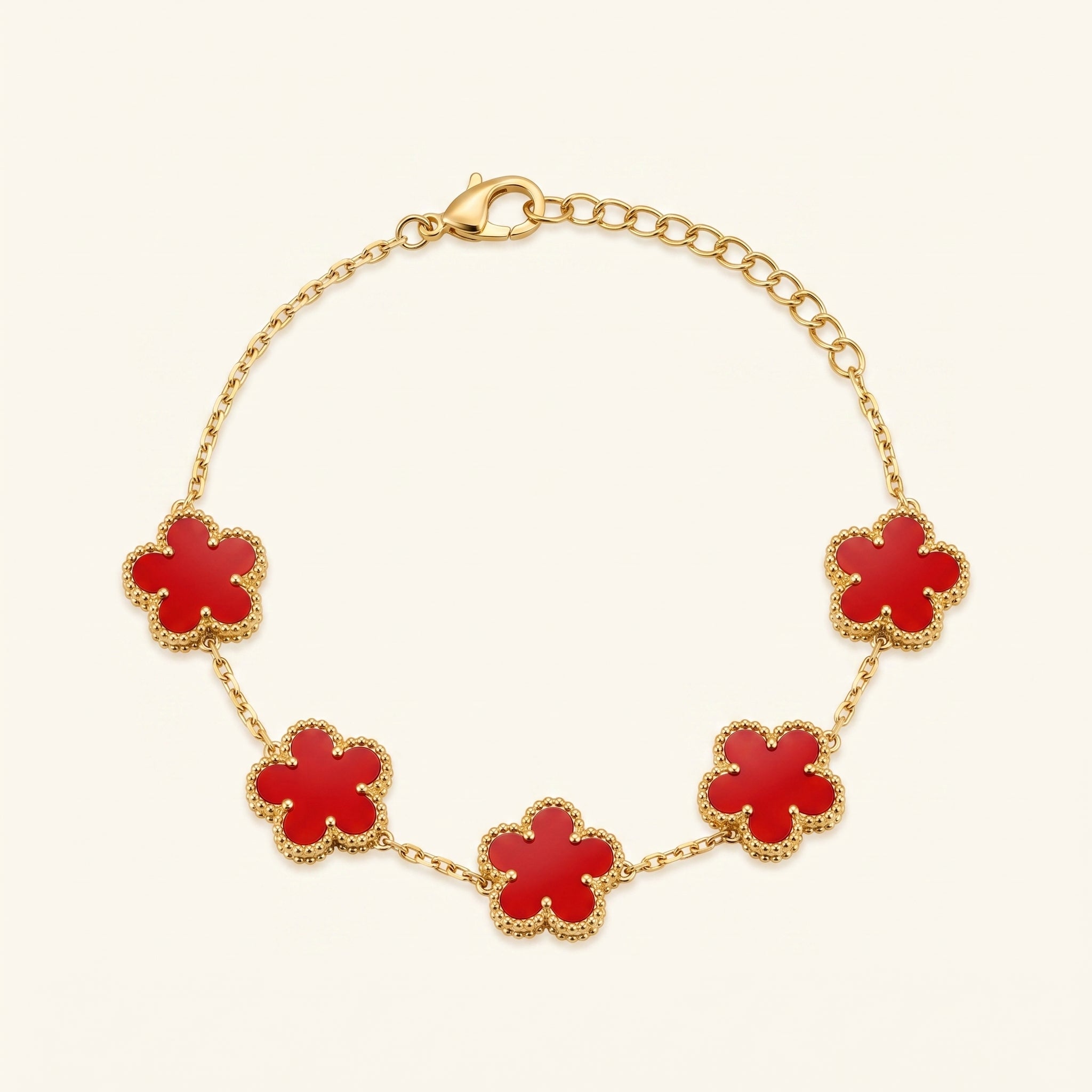 Red & Gold Bloom Bracelet