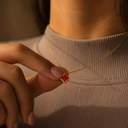 Zahra Rosette Necklace - Red