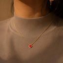 Zahra Rosette Necklace - Red