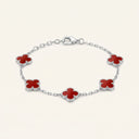 Red & Silver Bloom Bracelet