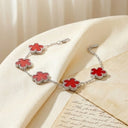 Red & Silver Bloom Bracelet