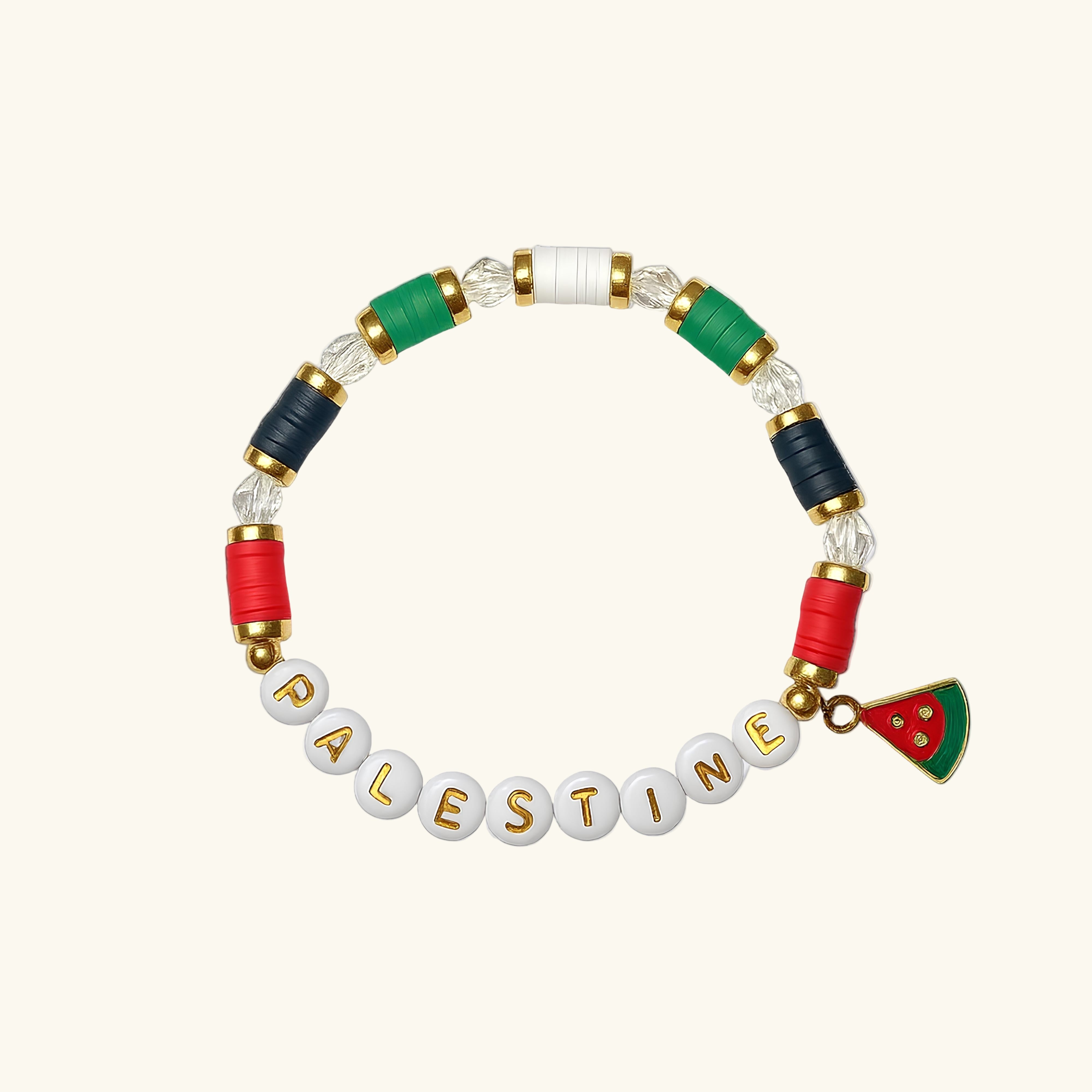 Qamar Palestine Gold Bead Bracelet