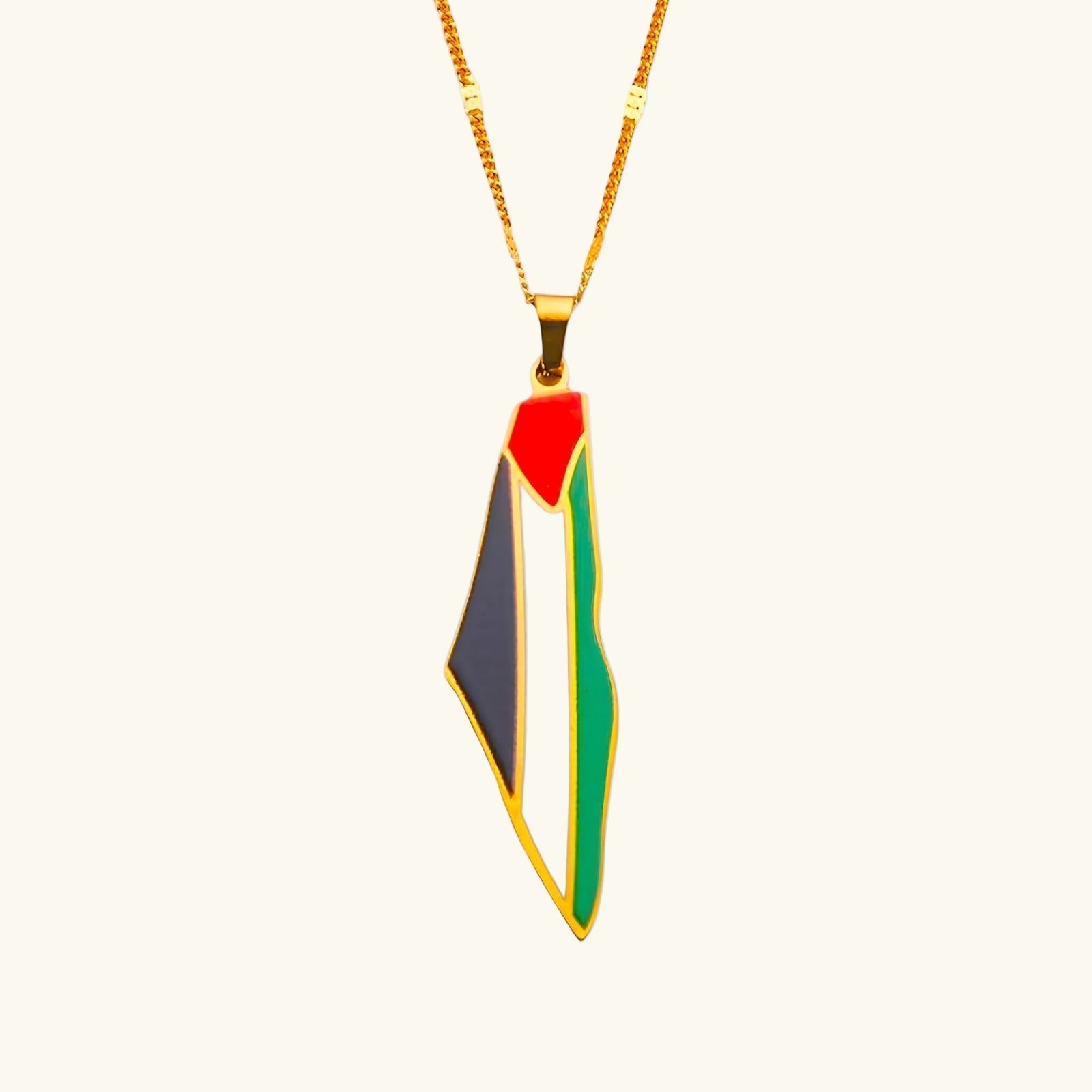 Qamar Palestine Pride Map Necklace
