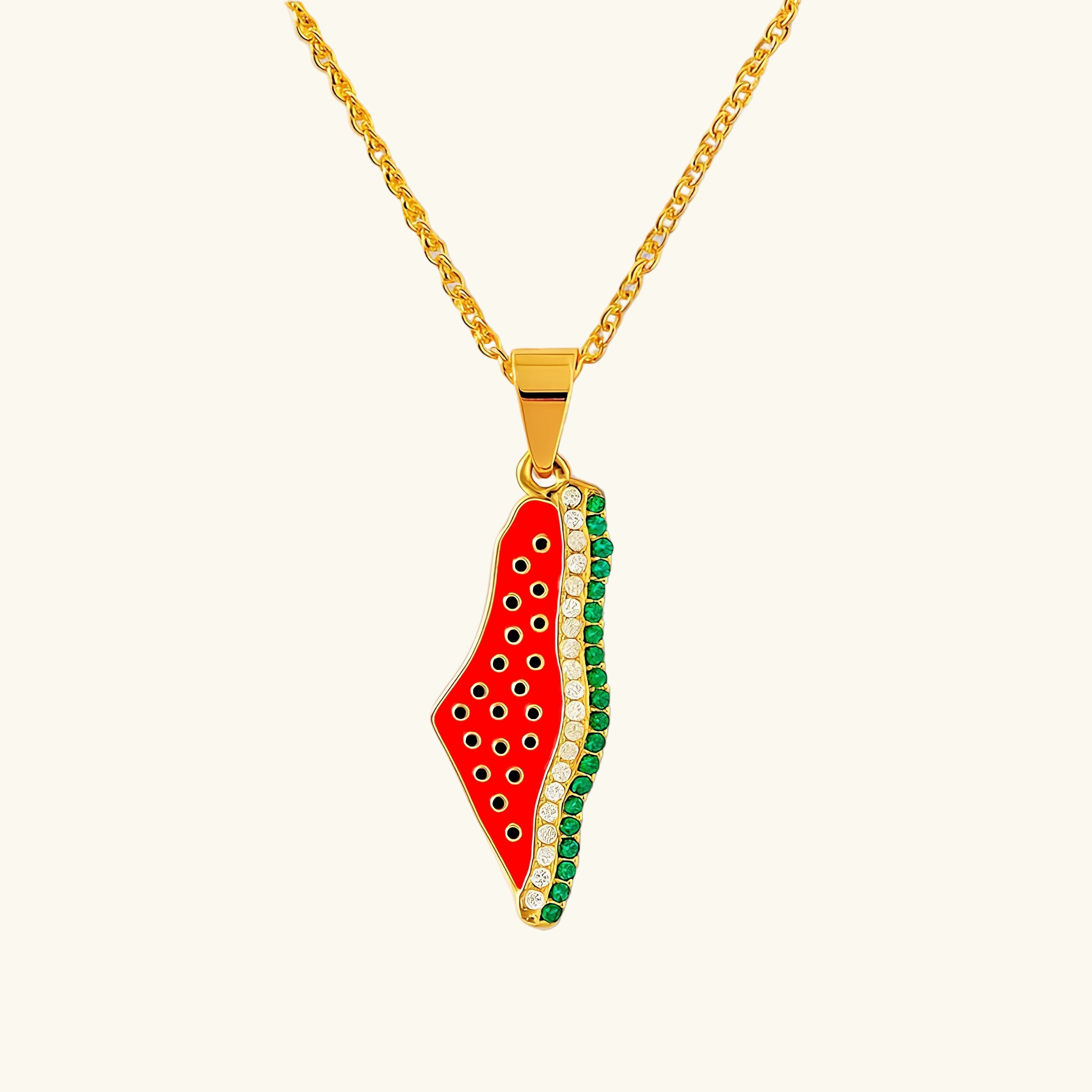 Qamar Palestine Watermelon Necklace