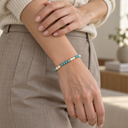Turquoise Blue & Pearl Bead Bracelet