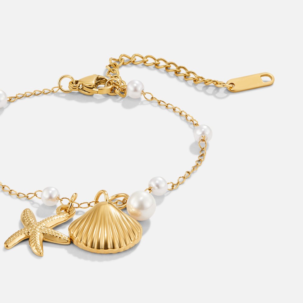 Aria Shell Charm Bracelet – Qamar Jewelry